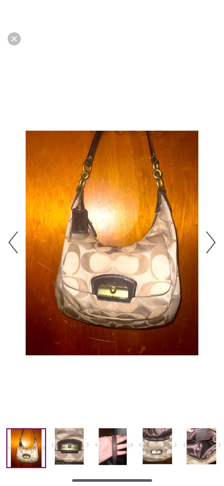Coach Kristin Op Art Signature Sateen Hobo bag with cell phone pocket