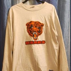 Chicago Bears Size XL Nutmeg Mills LIGHT HEATHERED-GRAY Sweatshirt W/Embroidered Patchwork (Gently Used)😇 EXCELLENT CONDITION Please Read Description