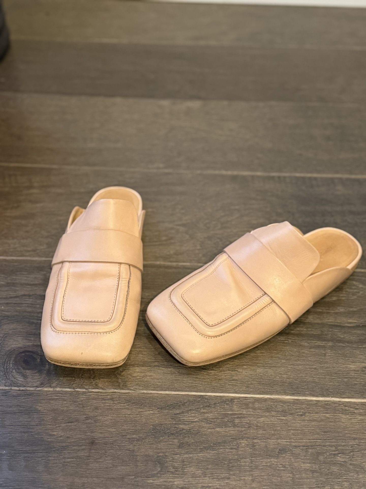 Maison Margiela Leather Spato Sabot Loafers – Size 37 – Blush Pink – Made in Italy