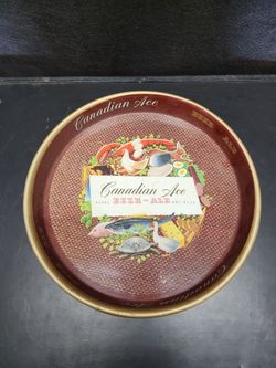 Vintage 1940s Canadian Ace Beer & Ale Metal Serving Tray - Chicago IL