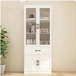 Contemporary/Modern White Pantry Bookshelf