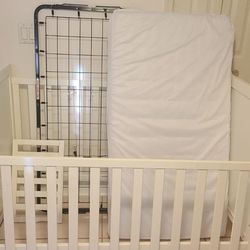 Crib 4-in-1, mattress and cover waterproof and sheets
