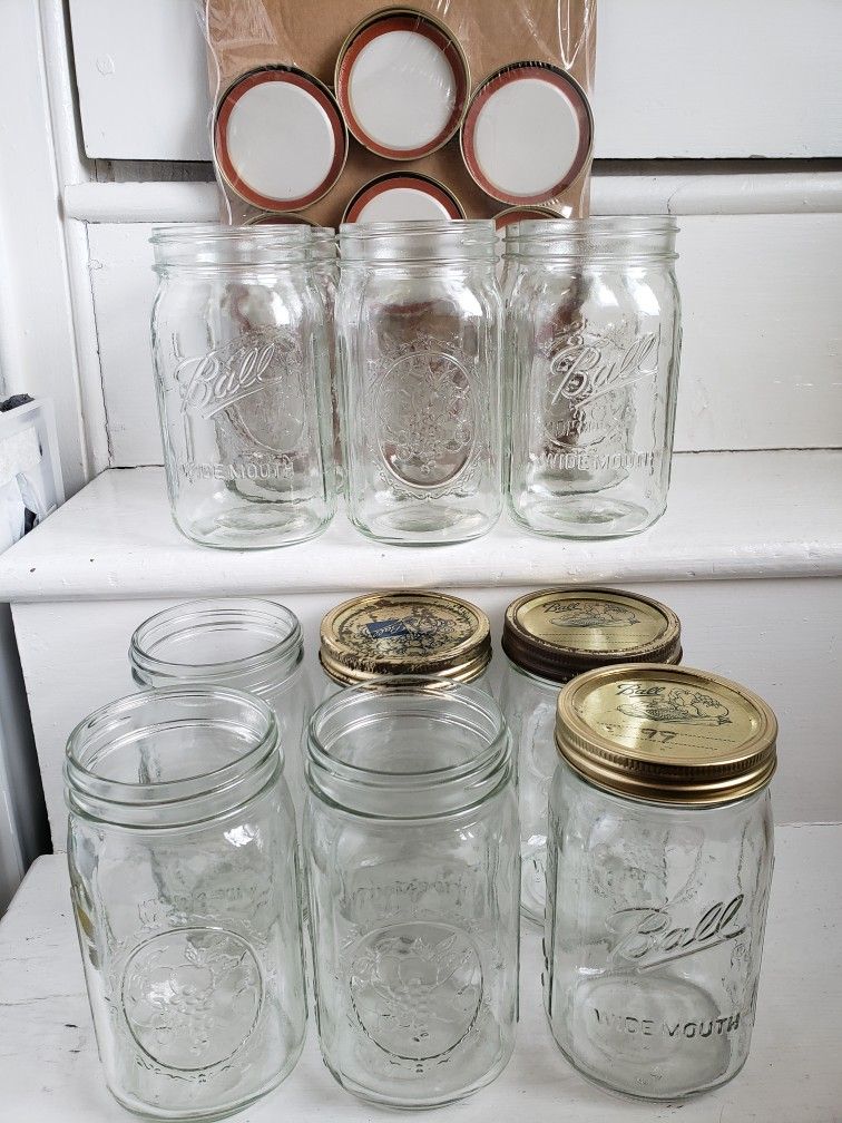 One Dozen Ball Quart Mason Canning Jars