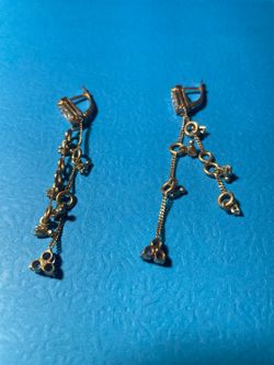 14 K earrings with stones