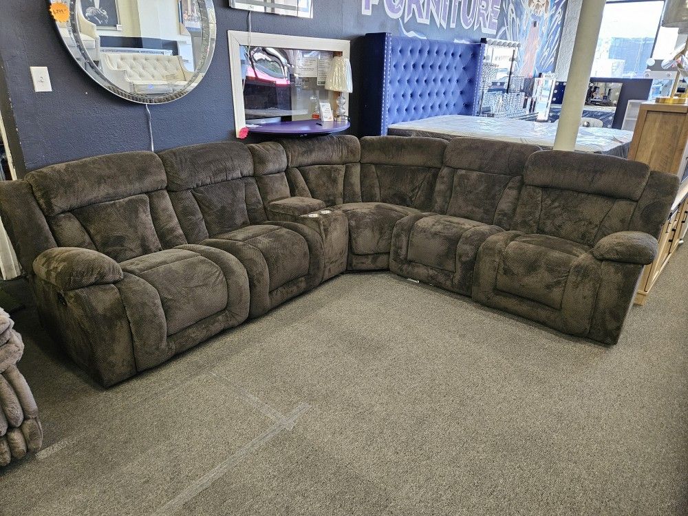 Last 2 Sets Brand New Sectionals $699 3 Manual Recliners