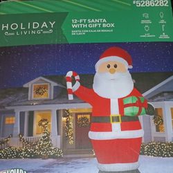 12 Ft Santa With Gift Box Airblown Inflatables