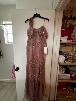 Rose Gold Sequin Lace Formal Gown