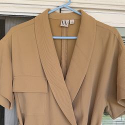 Women Short Sleeve Blazer With Belt