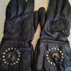XL vintage 90s leather riding gloves