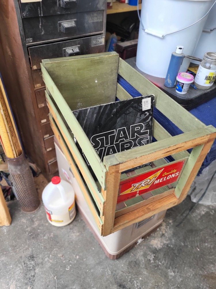 Vintage Record Album Storage Crate