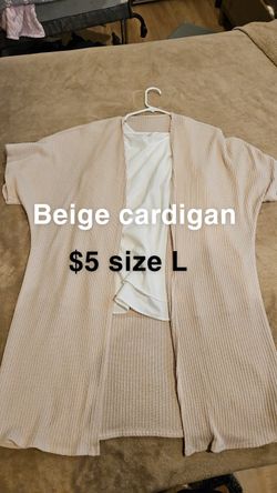 Very Light And Long Beige Cardigan $5