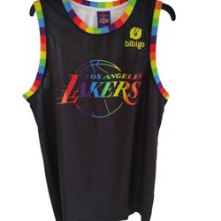 Los Angeles Lakers Jersey Men’s XL Black Rainbow NBA Basketball Pride # 1