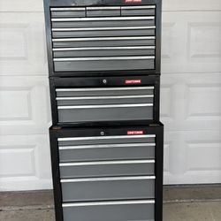 Craftsman (3) Box Set-16 Drawer-Fully Restored-New-Dbl Steel, Locks/Keys, Side Handle, 5” Whls