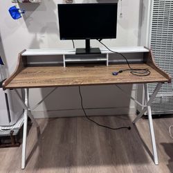 48” White and Walnut Desk