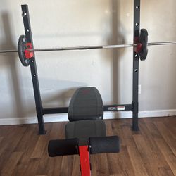 Bar Bell And Bench Set 
