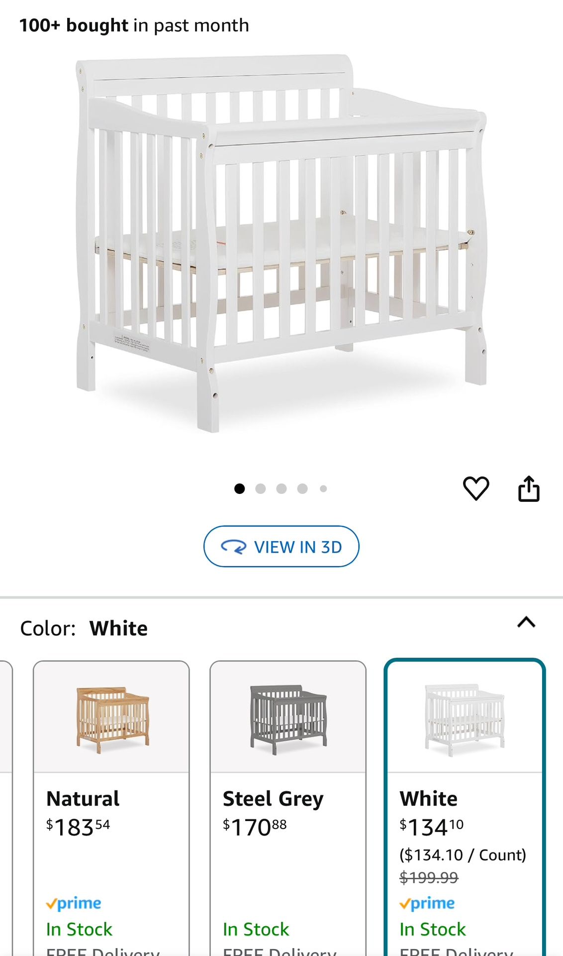 Dream on Me Mini Crib With Mattress