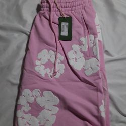 Powder Pink Denim Teats Shorts