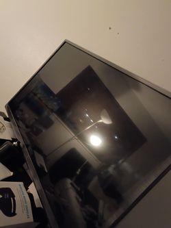 Flat Screen TV with Silver Bezel