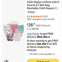 6 Girl Pocket Diapers