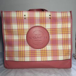 Coach Pink Plaid Handbag