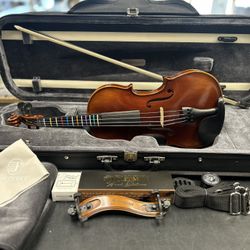 Fiddlerman Concert Violin Outfit 4/4 + Tuner, Case Bow, Rosin Bundle