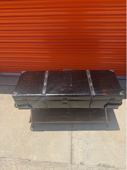 vintage style trunk table with storage