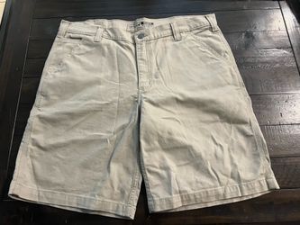 NWOT Carhartt Mens Relaxed Fit Canvas Work Shorts Khaki Size 38 Utility Cargo