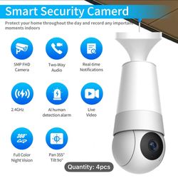 Handy Security Cameras - E27 Base 2.4G WiFi HD Wireless