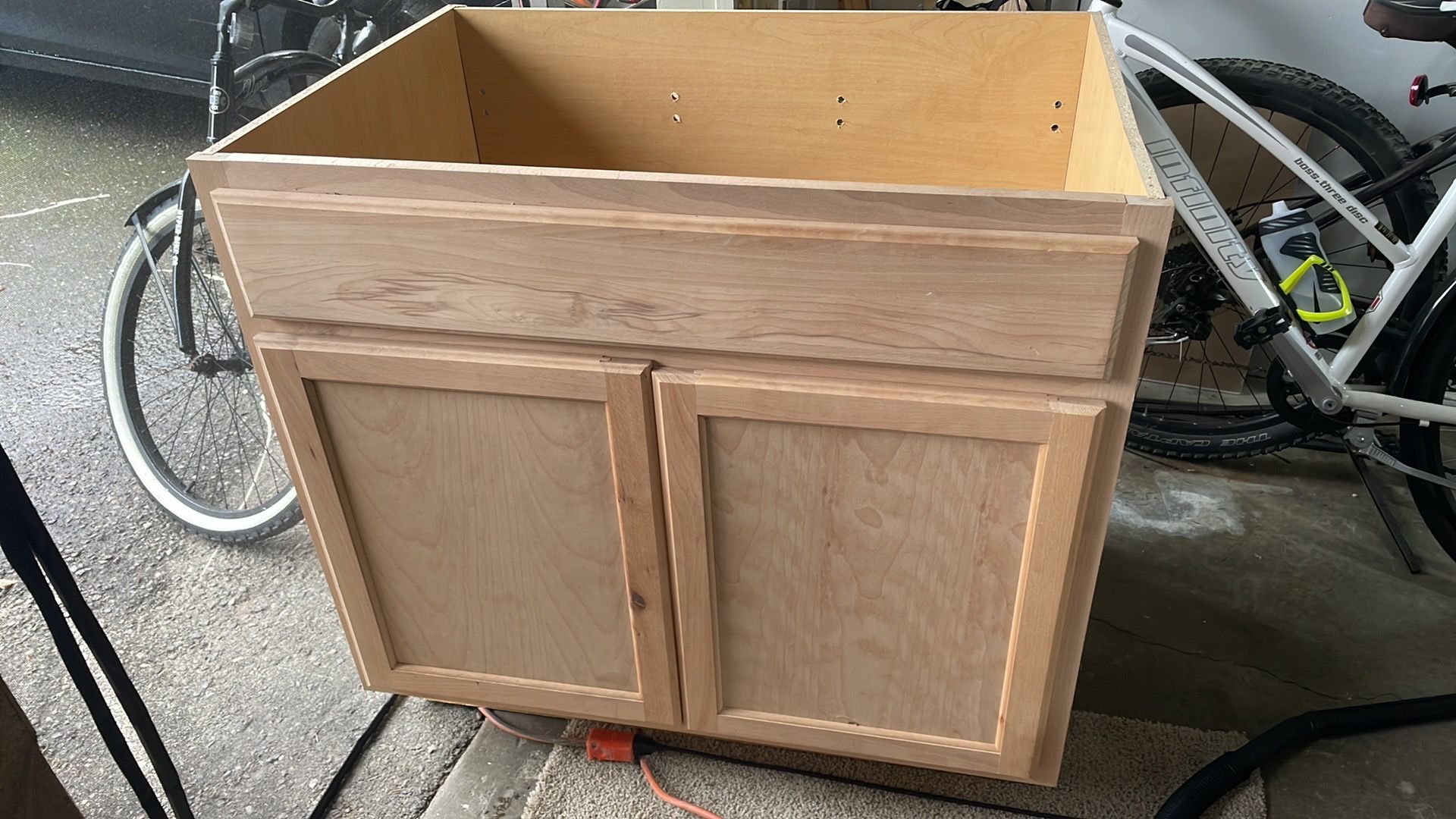 8 unpainted 36-inch floor cabinets available.