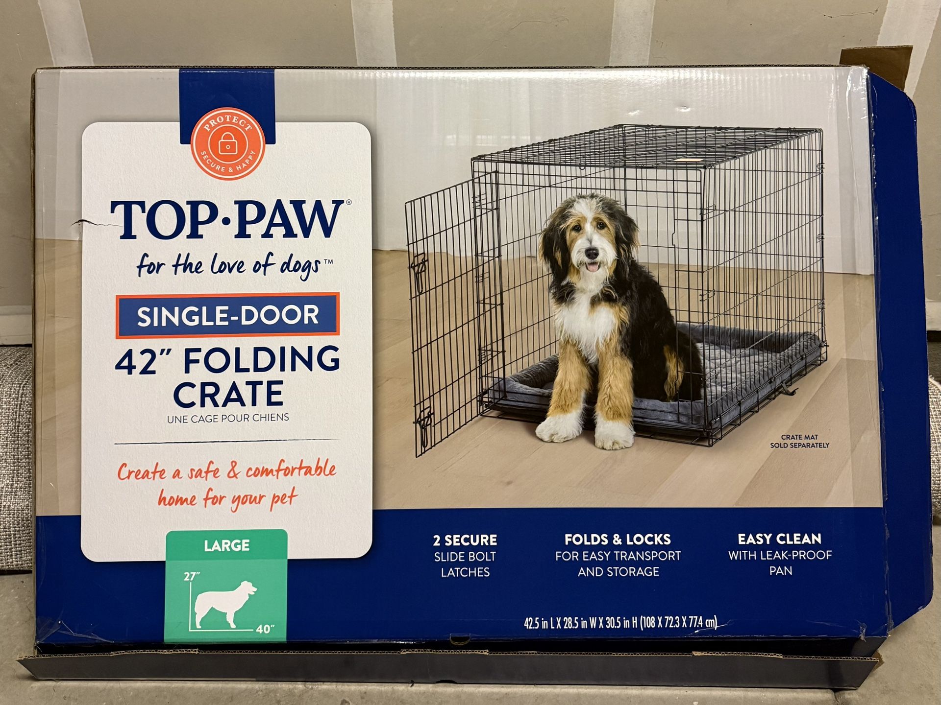 Top Paw Folding Dog Crate