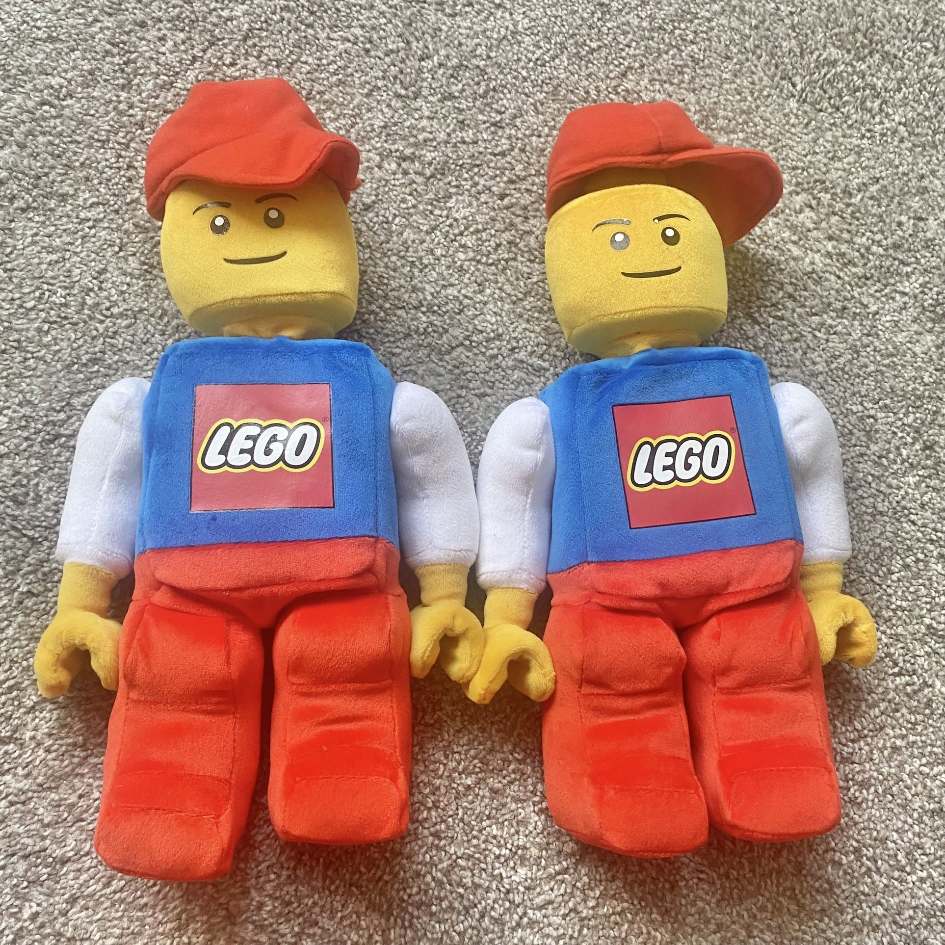 Vintage Official Lego Man Figure Plush Jointed Stuffed Toy 2010 red/blue