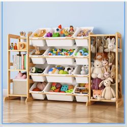 NEW Toy Storage Organizer with Bookshelf and Stuffed Animal Storage 