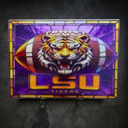 LSU Glass Cutting Board NCAA