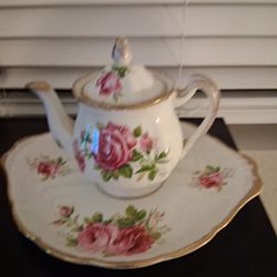 Antique platter and teapot