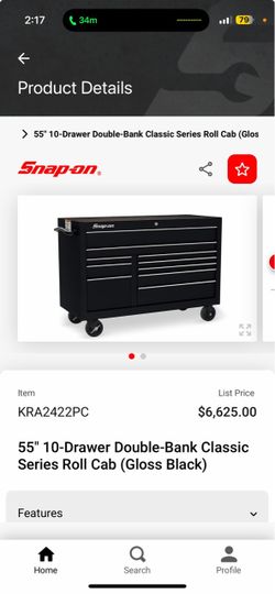 Snap on toolbox