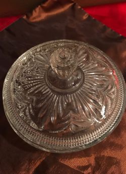 Vintage powder cristal bowl with lid