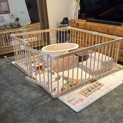 Baby gate/ playpen wooden aesthetic