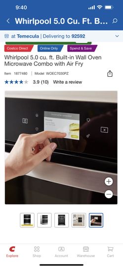 Whirlpool 5.0 cu. ft. Built-in Wall Oven Microwave Combo with Air Fry