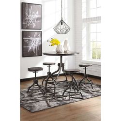 Casual Style | Dining Room Furniture | Counter Height Table and 4 Bar Stools | in Brown Finish