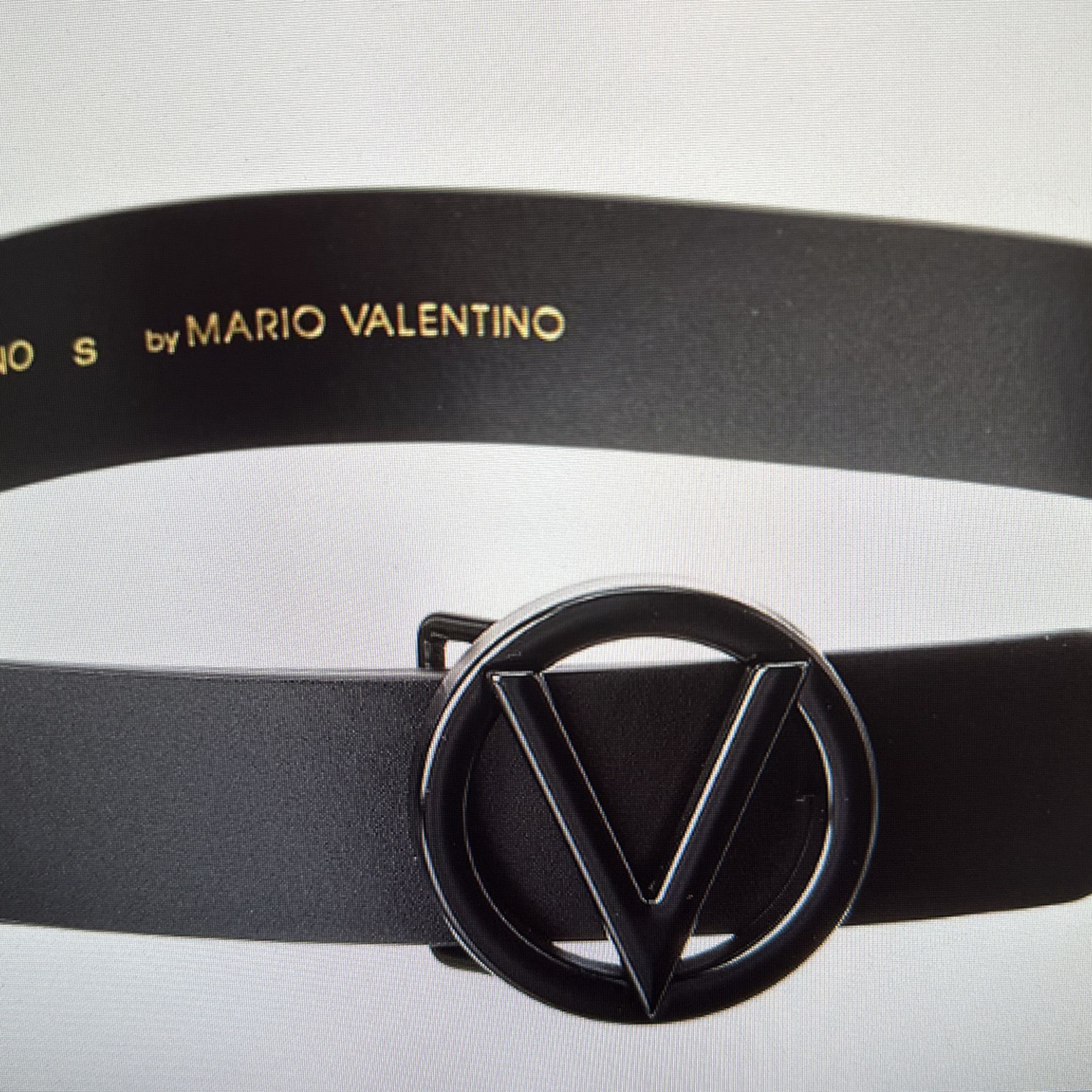 Valentino by Mario Valentino Giusy Leather Belt - Black - Medium
