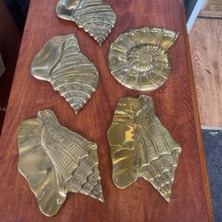 Vintage Brass Shell Seashell Wall Decor $20 Each 