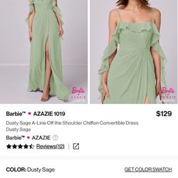 Dusty Sage Chiffon Bridesmaid Dress
