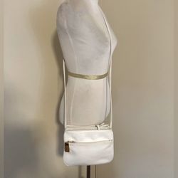 Giani Bernini White 90s Y2K Leather Crossbody / Shoulder Bag