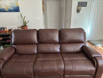 Brown Leather Reclining Sofa Set – $1,000 OBO