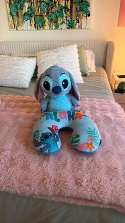 Stitch weighted plush and neck pillow
