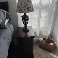Pair Of Nightstands With Lamps