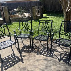 4 Sturdy Metal Patio Chairs, Excellent Condition All 4 For$80!