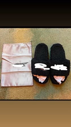 black fuzzy slide