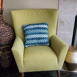 Chartreuse Green Finnegan Wingback Chair
