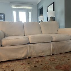 Off White Three Cushion Sofa